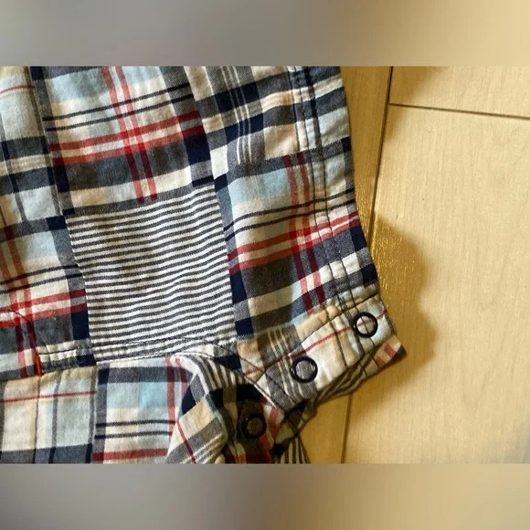 Cute summer overall shorts for baby 12-18m plaid - Picture 5 of 10